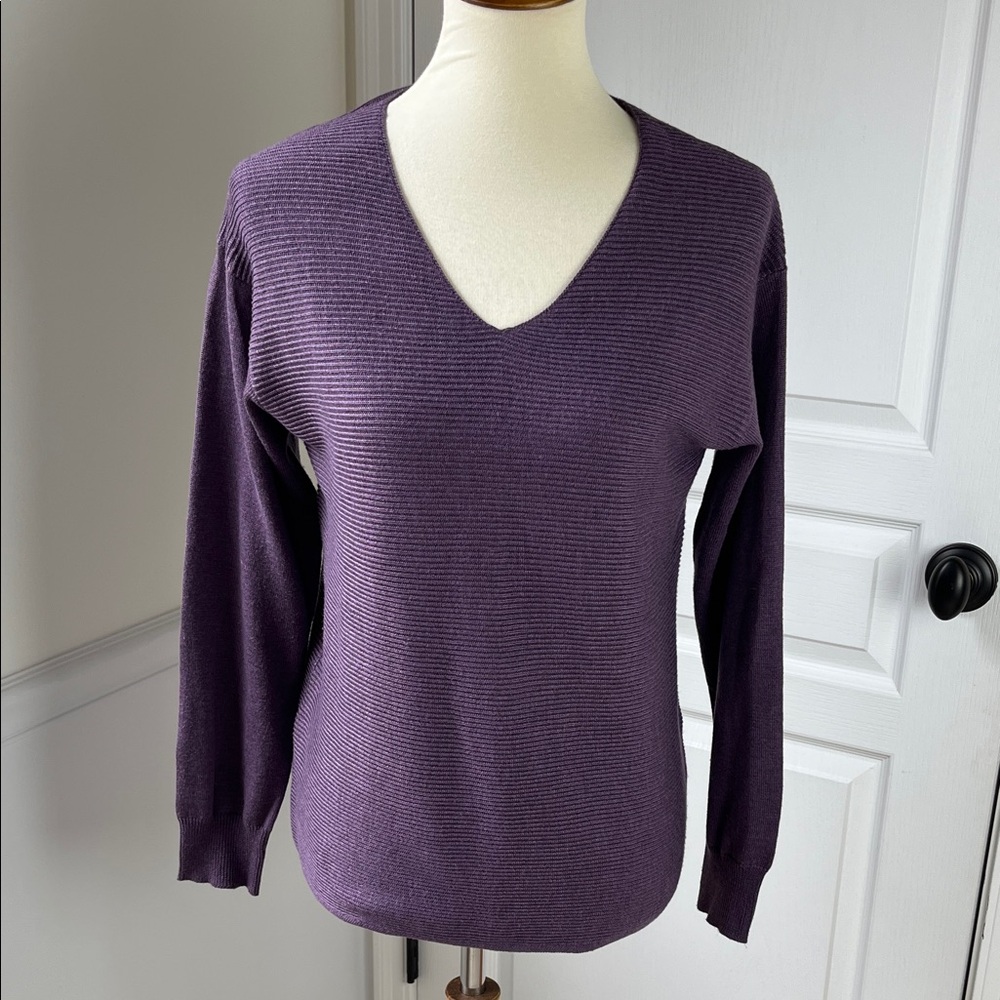 Ella Moss Purple V-Neck Sweater